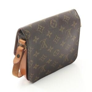 Louis Vuitton Shoulder Brown Monogram Leather Cartessier Bag Canvas